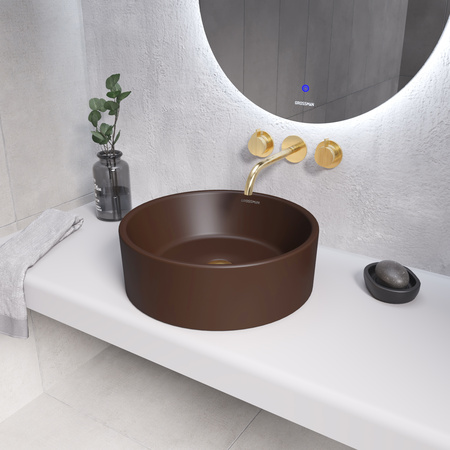 Раковина накладная (41х41) Grossman Color GR-3013BRM, коричневый